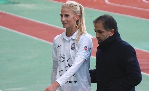 Sofia Jakobsson et son ancien entraîneur à Rossiyanka, Farid Benstiti